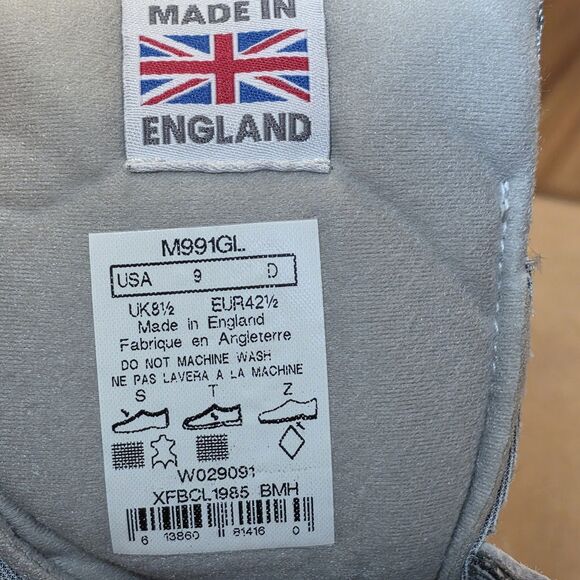 New Balance 991 Made in UK Grey White M991GL Men\'s Size 9 MIUK main image 4